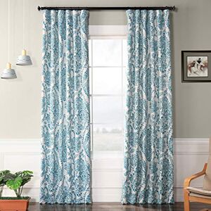 HPD Half Price Drapes Printed Room Darkening Curtain 50 X 96 (1 Panel), BOCH-KC16072E-96, Tea Time Teal HPD Half Price Drapes Printed Room Darkening Curtain 50 X 96 (1 Panel), BOCH-KC16072E-96, Tea Time Teal
