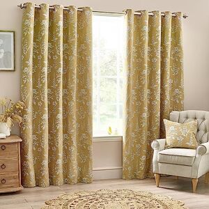 Wylder Nature Sophia Eyelet Curtains 2 Panels Width x Drop 168 x 229cm (66 x 90) Gold Wylder Nature Sophia Eyelet Curtains 2 Panels Width x Drop 168 x 229cm (66 x 90) Gold