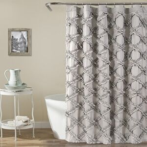 Lush Decor Shower Curtain, Gray, 72" W x 72" L (Pack of 1) Lush Decor Shower Curtain, Gray, 72" W x 72" L (Pack of 1)