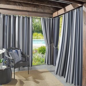 Sun Valencia 2-Pack Cabana Stripe Indoor/Outdoor UV Protectant Energy Efficient Grommet Curtain Panel Pair, 54" x 108", Indigo Sun Valencia 2-Pack Cabana Stripe Indoor/Outdoor UV Protectant Energy Efficient Grommet Curtain Panel Pair, 54" x 108", Indigo