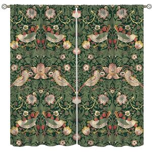 YCness William Morris Floral Curtains, Watercolor Vintage Flower Art Style Room Windows Treatments for Bedroom Living Room, Boho Chic Green Floral Printed Drapes 2 Panel Sets,42x45 Inch YCness William Morris Floral Curtains, Watercolor Vintage Flower Art Style Room Windows Treatments for Bedroom Living Room, Boho Chic Green Floral Printed Drapes 2 Panel Sets,42x45 Inch