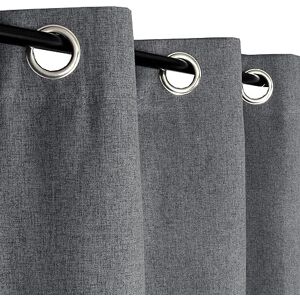 Atout Ciel 100% Blackout Curtain with Eyelets 140 x 240 cm Ready to Hang Charcoal Grey Atout Ciel 100% Blackout Curtain with Eyelets 140 x 240 cm Ready to Hang Charcoal Grey