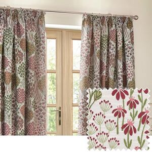 Wylder Nature Ophelia Floral Jacquard Pencil Pleat Curtains 2 Panels Width x Drop 229 x 137cm (90 x 54) Redwood Wylder Nature Ophelia Floral Jacquard Pencil Pleat Curtains 2 Panels Width x Drop 229 x 137cm (90 x 54) Redwood