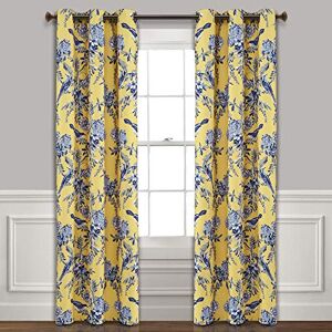Lush Decor , Yellow and Blue Farmhouse Bird and Flower Insulated Grommet Blackout Window Curtain Panel Pair, 95'' x 38', 95 in x 38 Lush Decor , Yellow and Blue Farmhouse Bird and Flower Insulated Grommet Blackout Window Curtain Panel Pair, 95'' x 38', 95 in x 38
