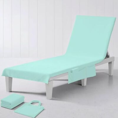 GC GAVENO CAVAILIA Beach Chair Cover with Bag Luxury 100% Polyester Sun Lounger Towels with Side Pockets Plain Chaise Lounge Cover for Beach, Pool, Garden, Holiday & Travel (75 x 215 Cm) Aqua GC GAVENO CAVAILIA Beach Chair Cover with Bag Luxury 100% Polyester Sun Lounger Towels with Side Pockets Plain Chaise Lounge Cover for Beach, Pool, Garden, Holiday & Travel (75 x 215 Cm) Aqua