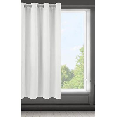 EUROFIRANY Logan White Curtain - Light Blocking - 140x175 cm EUROFIRANY Logan White Curtain - Light Blocking - 140x175 cm