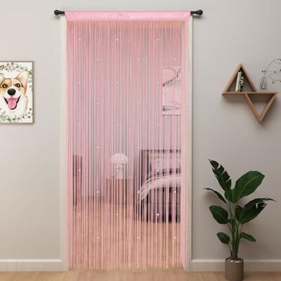 YIIBAII Beaded Curtain Beaded Curtains for Doorways Crystals Suitable for Interior Hanging Decoration and Partitions Closet Curtains (Pink, 39"x110") YIIBAII Beaded Curtain Beaded Curtains for Doorways Crystals Suitable for Interior Hanging Decoration and Partitions Closet Curtains (Pink, 39"x110")