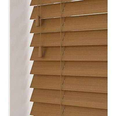New Edge Blinds - Truffle 50mm Slatted Faux Wood Venetian - 150cm - Blinds New Edge Blinds - Truffle 50mm Slatted Faux Wood Venetian - 150cm - Blinds