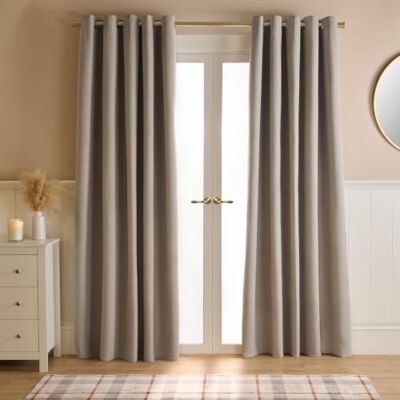 OHS Beige Eyelet Blackout Curtains for Bedroom Living Room, Woven Texture Soft Modern Decorative Insulated Lined Curtains Set for Summer Winter, 46x54” OHS Beige Eyelet Blackout Curtains for Bedroom Living Room, Woven Texture Soft Modern Decorative Insulated Lined Curtains Set for Summer Winter, 46x54”