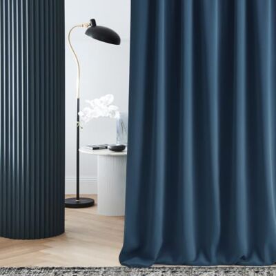 Room99 Laurel Dark Blue Curtain - Light Blocker Room99 Laurel Dark Blue Curtain - Light Blocker