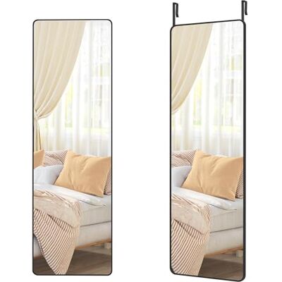 SONGMICS Full Length Hanging Mirror, 120 x 40 cm, Rectangular Full Body Mirror, Over the Door or Wall Mounted, Tempered Glass, for Bedroom, Living Room, Cloakroom, Ink Black LFM032B01 SONGMICS Full Length Hanging Mirror, 120 x 40 cm, Rectangular Full Body Mirror, Over the Door or Wall Mounted, Tempered Glass, for Bedroom, Living Room, Cloakroom, Ink Black LFM032B01