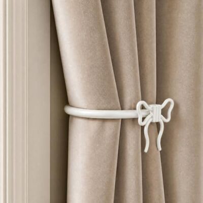 OHS Bow Curtain Rod Tie Backs Curtain Holdbacks Metal, Cream 2 Pack Holds Curtains Neatly Open Lets in Maximum Daylight Easy Screw Fixing to Wall Soft Draped Curve Finish Neat Considered Finish OHS Bow Curtain Rod Tie Backs Curtain Holdbacks Metal, Cream 2 Pack Holds Curtains Neatly Open Lets in Maximum Daylight Easy Screw Fixing to Wall Soft Draped Curve Finish Neat Considered Finish