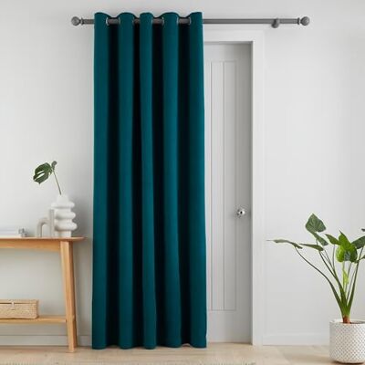 Catherine Lansfield Wilson Velvet Thermal Ready Made Eyelet Door Curtain - Door Curtain Catherine Lansfield Wilson Velvet Thermal Ready Made Eyelet Door Curtain - Door Curtain