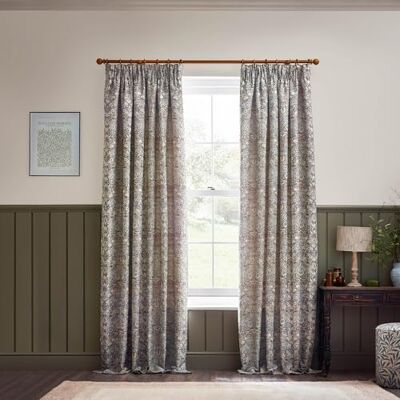 William Morris Strawberry Thief Jacquard Floral Ready Made Curtains - Curtains William Morris Strawberry Thief Jacquard Floral Ready Made Curtains - Curtains