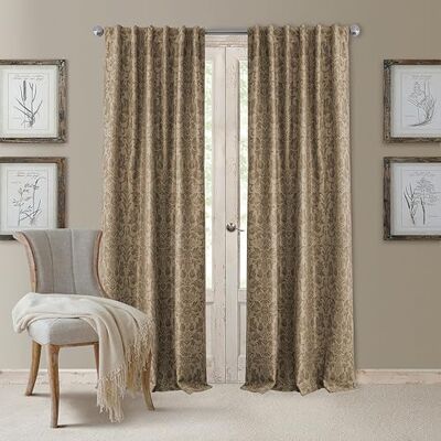 Elrene Home Fashions Gray-brown Floral Damask Room Darkening Curtain - Window Decor Elrene Home Fashions Gray-brown Floral Damask Room Darkening Curtain - Window Decor