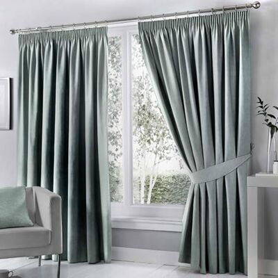 Fusion Dijon Blackout Ready Made Pencil Pleat Curtains Duckegg - Curtains Fusion Dijon Blackout Ready Made Pencil Pleat Curtains Duckegg - Curtains