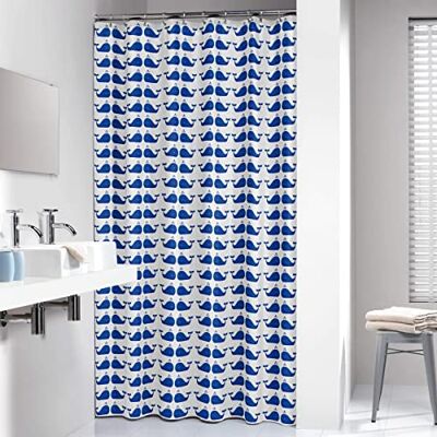 Sealskin Shower Curtain, PEVA, Blue, 180 x 200 cm, 210971324 Sealskin Shower Curtain, PEVA, Blue, 180 x 200 cm, 210971324