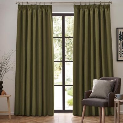 Furn. Dawn Textured Olive Blackout Curtains - Curtains Furn. Dawn Textured Olive Blackout Curtains - Curtains