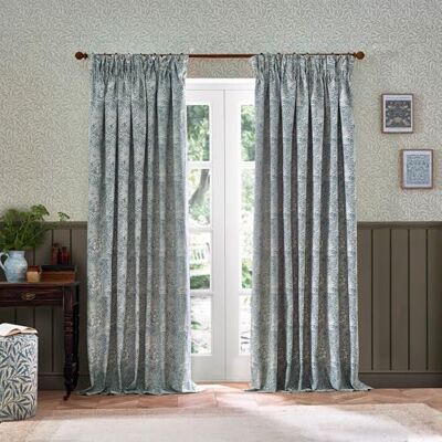 William Morris Morris & Co. Marigold Jacquard Floral Ready Made Pencil Pleat Curtains Indigo William Morris Morris & Co. Marigold Jacquard Floral Ready Made Pencil Pleat Curtains Indigo