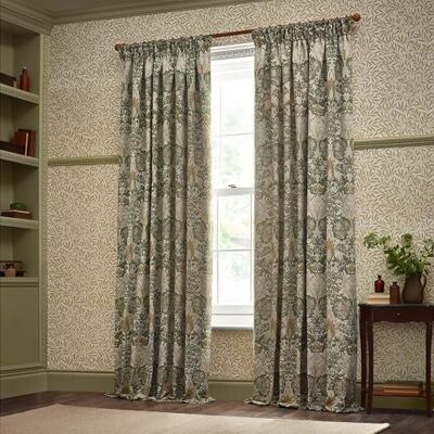 William Morris Morris & Co. Snakeshead Jacquard Chenille Ready Made Pencil Pleat Curtains - Curtains William Morris Morris & Co. Snakeshead Jacquard Chenille Ready Made Pencil Pleat Curtains - Curtains