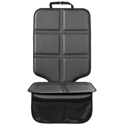 Viaviat Child Safety Seat Protector, Oversized Thick Waterproof, Full Faux Leather Surface, Durable Kick Mat for All Auto Seats (Black,Square) Viaviat Child Safety Seat Protector, Oversized Thick Waterproof, Full Faux Leather Surface, Durable Kick Mat for All Auto Seats (Black,Square)