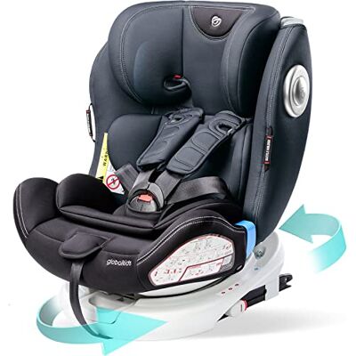 globalkids Safety Baby Car Seat with Isofix and Top Tether, 360 Degree Rotating Child Seat for All Group 0-12 Years Old (up to 36kg), Black (2022 Edition) globalkids Safety Baby Car Seat with Isofix and Top Tether, 360 Degree Rotating Child Seat for All Group 0-12 Years Old (up to 36kg), Black (2022 Edition)