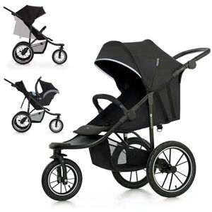 Kinderkraft HELSI 2 Buggy up to 27 kg, Buggy from Birth, Stroller with Large Air Tires, Reclining Function, Adjustable Parent Handle, Foldable, Underseat Basket, Black Kinderkraft HELSI 2 Buggy up to 27 kg, Buggy from Birth, Stroller with Large Air Tires, Reclining Function, Adjustable Parent Handle, Foldable, Underseat Basket, Black