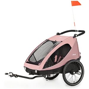 hauck Dryk Duo, Rose 2in1 Kids Bike Trailer & Pushchair 2 Seats Folding Bicycle Trailer with XL Storage, Tow Bar, Hitch, Pennant, Stroller Wheel & LED Rear Light hauck Dryk Duo, Rose 2in1 Kids Bike Trailer & Pushchair 2 Seats Folding Bicycle Trailer with XL Storage, Tow Bar, Hitch, Pennant, Stroller Wheel & LED Rear Light