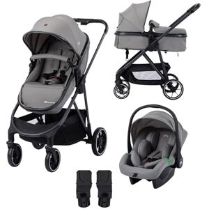 Bebeconfort Breeze Trio Baby Stroller 3 in 1 with Car Seat, Pushchair Travel System 0-4 Years, Compact Folding, 2-in-1 Seat from Bassinet to Toddler, Rain Cover, Boot Cover, Mineral Grey Bebeconfort Breeze Trio Baby Stroller 3 in 1 with Car Seat, Pushchair Travel System 0-4 Years, Compact Folding, 2-in-1 Seat from Bassinet to Toddler, Rain Cover, Boot Cover, Mineral Grey