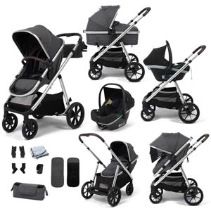 BABYLO Zap Travel System with i-Size Infant Carrier, Ride-on Board, Organiser and Cup Holder, from Birth up to 22 kg, Silver/Grey BABYLO Zap Travel System with i-Size Infant Carrier, Ride-on Board, Organiser and Cup Holder, from Birth up to 22 kg, Silver/Grey