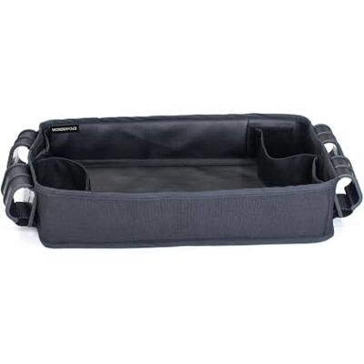 WONDERFOLD W2 Double Sided Snack Tray with 4 Cup Holders, Faux Leather, Easy to Wash and Install WONDERFOLD W2 Double Sided Snack Tray with 4 Cup Holders, Faux Leather, Easy to Wash and Install