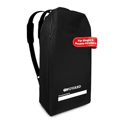 OnGuard Double Stroller Bag for Airplane Stroller Cover Gate Check Stroller Bag Baby Airplane Travel Accessories Waterproof Rip Resistant Polyester Compact Backpack Black OnGuard Double Stroller Bag for Airplane Stroller Cover Gate Check Stroller Bag Baby Airplane Travel Accessories Waterproof Rip Resistant Polyester Compact Backpack Black