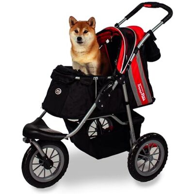 Innopet Pet Buggy Comfort EFA Eco Red/Black One-Hand Folding Dog & Cat Stroller 25kg Weight Capacity with Non-Puncture EVA Wheels 2 Safety Tethers Storage Basket & Easy Install 3 Wheel Design Innopet Pet Buggy Comfort EFA Eco Red/Black One-Hand Folding Dog & Cat Stroller 25kg Weight Capacity with Non-Puncture EVA Wheels 2 Safety Tethers Storage Basket & Easy Install 3 Wheel Design