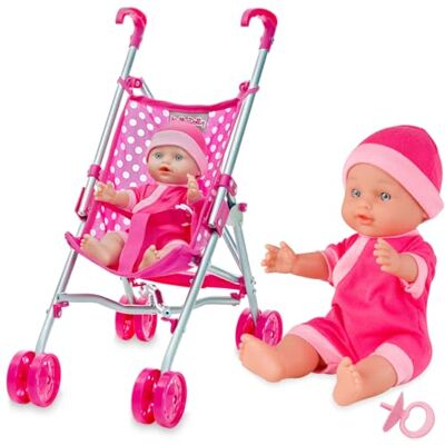 Molly Dolly My First Dolls Pram & Doll Set Girls Toy Doll Stroller Baby Doll Pram Dolls Pushchair Toy Pram Buggy Molly Dolly My First Dolls Pram & Doll Set Girls Toy Doll Stroller Baby Doll Pram Dolls Pushchair Toy Pram Buggy