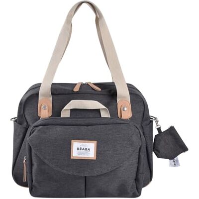 Béaba , Geneva Changing Bag, Modular, Large Capacity, Multiple Storage compartments, Removable Front Pocket, Changing mat, Insulated Lunch Pocket, Stroller Attachment System, Dark Chiné Grey Béaba , Geneva Changing Bag, Modular, Large Capacity, Multiple Storage compartments, Removable Front Pocket, Changing mat, Insulated Lunch Pocket, Stroller Attachment System, Dark Chiné Grey