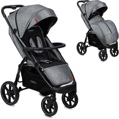 MOMI Miya EVA Children's Pushchair from 6 Months (up to 22 kg), Adjustable 5-Point Safety Belt, Shopping Basket, Footmuff, Drink Holder, Rain Cover and Insect Protection MOMI Miya EVA Children's Pushchair from 6 Months (up to 22 kg), Adjustable 5-Point Safety Belt, Shopping Basket, Footmuff, Drink Holder, Rain Cover and Insect Protection