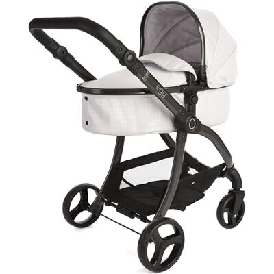 Roma egg 2-in-1 Baby Toy Dolls Pram Houndstooth Silver Toy Pushchair with Adjustable Handle, Cocoa Leatherette, 3-Point Harness, Lightweight Frame, Perfect for Reborns & Teddies Roma egg 2-in-1 Baby Toy Dolls Pram Houndstooth Silver Toy Pushchair with Adjustable Handle, Cocoa Leatherette, 3-Point Harness, Lightweight Frame, Perfect for Reborns & Teddies