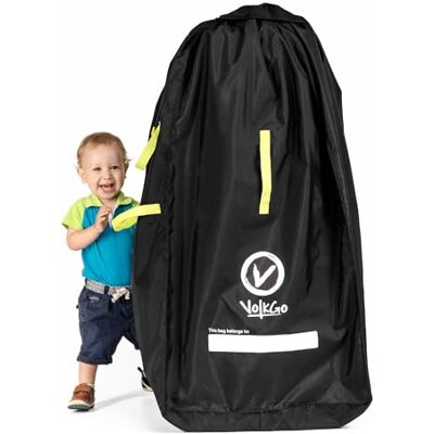 V VOLKGO Stroller Bag for Airplane Travel, Large Gate Check Double Stroller Pram Travel Bag, Pushchair Transport Cover with Shoulder Strap, Large Capacity Infant Carriers Fits Most Sizes (Black) V VOLKGO Stroller Bag for Airplane Travel, Large Gate Check Double Stroller Pram Travel Bag, Pushchair Transport Cover with Shoulder Strap, Large Capacity Infant Carriers Fits Most Sizes (Black)