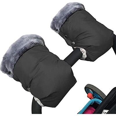 Alihoo Pram Hand Warmers, 1 Pair Pram Hand Muffs, Warm Gloves for Parents, Carriage, Hand Muffs, Pram, Buggy, black, M Alihoo Pram Hand Warmers, 1 Pair Pram Hand Muffs, Warm Gloves for Parents, Carriage, Hand Muffs, Pram, Buggy, black, M