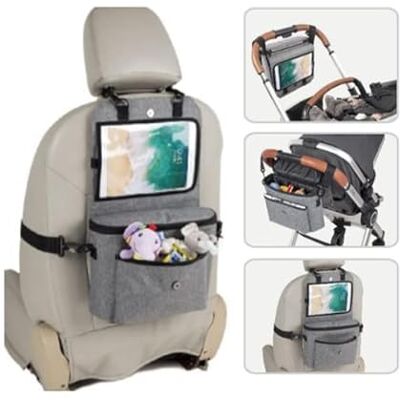 Dreambaby 3 in 1 Baby Changing Travel Bag Stroller, Car Back Seat Organiser, and Nappy Changing Bag with Tablet Holder for Kids Large Insulated Storage with Magnetic Lock Closure Dreambaby 3 in 1 Baby Changing Travel Bag Stroller, Car Back Seat Organiser, and Nappy Changing Bag with Tablet Holder for Kids Large Insulated Storage with Magnetic Lock Closure