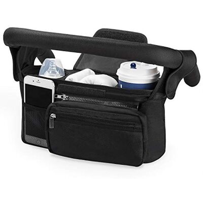 momcozy Baby Pushchair Organiser, 3 Insulated Cup Holders, Large Capacity Detachable Zippered Pocket, Adjustable Shoulder Strap for Baby Essentials, Compact Design Fits Any Pram Handlebar momcozy Baby Pushchair Organiser, 3 Insulated Cup Holders, Large Capacity Detachable Zippered Pocket, Adjustable Shoulder Strap for Baby Essentials, Compact Design Fits Any Pram Handlebar