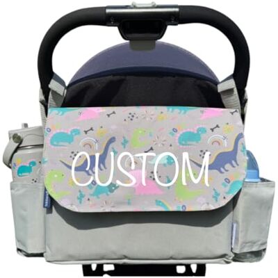 tiddlers & nippers Tiddler Universal Pram Pushchair Organiser Bag Large Capacity Stroller & Buggy Bag with 2 Cup Holders & 2 Compartments (Personalised Dinky Dinos) tiddlers & nippers Tiddler Universal Pram Pushchair Organiser Bag Large Capacity Stroller & Buggy Bag with 2 Cup Holders & 2 Compartments (Personalised Dinky Dinos)