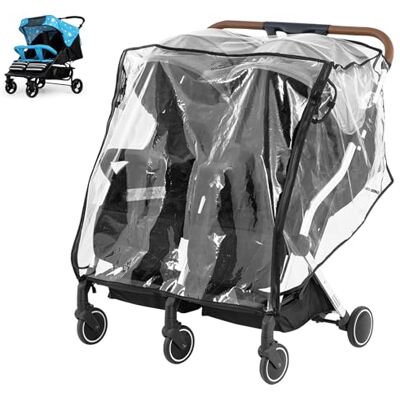 YUNYOUC Double Stroller Rain Cover, Universal Raincover for Side by Side Baby Pram, Stroller Raincoat, Transparent Twins Pushchair Cover, Baby Outdoor Accessories(Transparent) YUNYOUC Double Stroller Rain Cover, Universal Raincover for Side by Side Baby Pram, Stroller Raincoat, Transparent Twins Pushchair Cover, Baby Outdoor Accessories(Transparent)