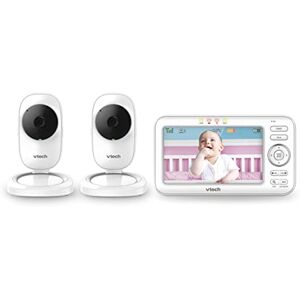VTech LM808-2W Baby Monitor with 2 Camera,300m Long Range,Auto Night Vision,Video Baby Monitor with 5” Screen,2-Way Audio Talk,Temperature Sensor,Power Saving Mode,Lullabies,Wall-mountable Bracket VTech LM808-2W Baby Monitor with 2 Camera,300m Long Range,Auto Night Vision,Video Baby Monitor with 5” Screen,2-Way Audio Talk,Temperature Sensor,Power Saving Mode,Lullabies,Wall-mountable Bracket