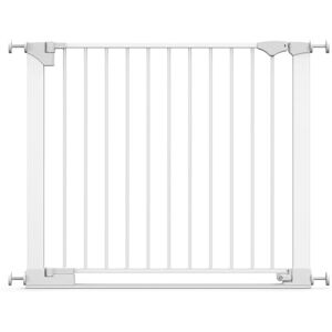 Safetots SafeStep Gate, White, 89cm 96cm, Extra Low Walkthough, 74cm Extra Wide Doorway, One Piece Extra Wide Gate for Stairs, Hallways and Doors, Baby and Toddler, Easy Installation Safetots SafeStep Gate, White, 89cm 96cm, Extra Low Walkthough, 74cm Extra Wide Doorway, One Piece Extra Wide Gate for Stairs, Hallways and Doors, Baby and Toddler, Easy Installation