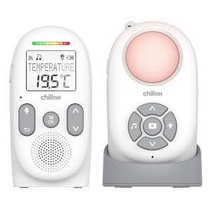 CHILLAX CB360 Portable Audio Baby Monitor DECT 2 wireless units VOX and Eco modes Temperature sensor with alert 340 m range Night light & 5 lullabies 13-hour autonomy Walkie-talkie CHILLAX CB360 Portable Audio Baby Monitor DECT 2 wireless units VOX and Eco modes Temperature sensor with alert 340 m range Night light & 5 lullabies 13-hour autonomy Walkie-talkie