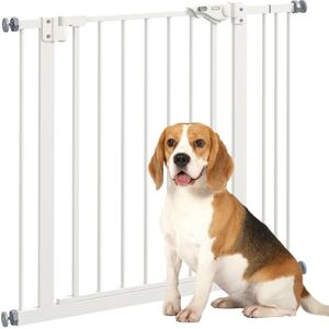 PawHut Dog Gate, Pressure Fit Stair Gate with Auto Closing Door, for Doorways, Hallways, 74-87cm Openings, White PawHut Dog Gate, Pressure Fit Stair Gate with Auto Closing Door, for Doorways, Hallways, 74-87cm Openings, White