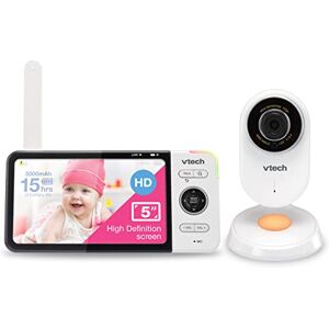 VTech VM818HD Video Monitor, 5-inch 720p HD Display, Night Light, 110-degree Wide-Angle True-Colour Day Vision, HD No-Glare Night Vision, Best-in-Class 300m Range, 2-Way Talk, White VTech VM818HD Video Monitor, 5-inch 720p HD Display, Night Light, 110-degree Wide-Angle True-Colour Day Vision, HD No-Glare Night Vision, Best-in-Class 300m Range, 2-Way Talk, White