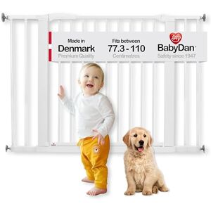 BabyDan Swing Shut, Pressure Fit Stair Gate, 77.3-110 cm, Baby Gate/Safety Gate, White, Made in Denmark (Pet Gate/Dog gate) BabyDan Swing Shut, Pressure Fit Stair Gate, 77.3-110 cm, Baby Gate/Safety Gate, White, Made in Denmark (Pet Gate/Dog gate)