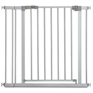 hauck Stop N Safe 2 with 9cm Extension, Silver Pressure Fit Baby Gate 84-89 cm for Doors and Stairs, Closes Manually, Opens to Both Sides with One Hand, Metal hauck Stop N Safe 2 with 9cm Extension, Silver Pressure Fit Baby Gate 84-89 cm for Doors and Stairs, Closes Manually, Opens to Both Sides with One Hand, Metal